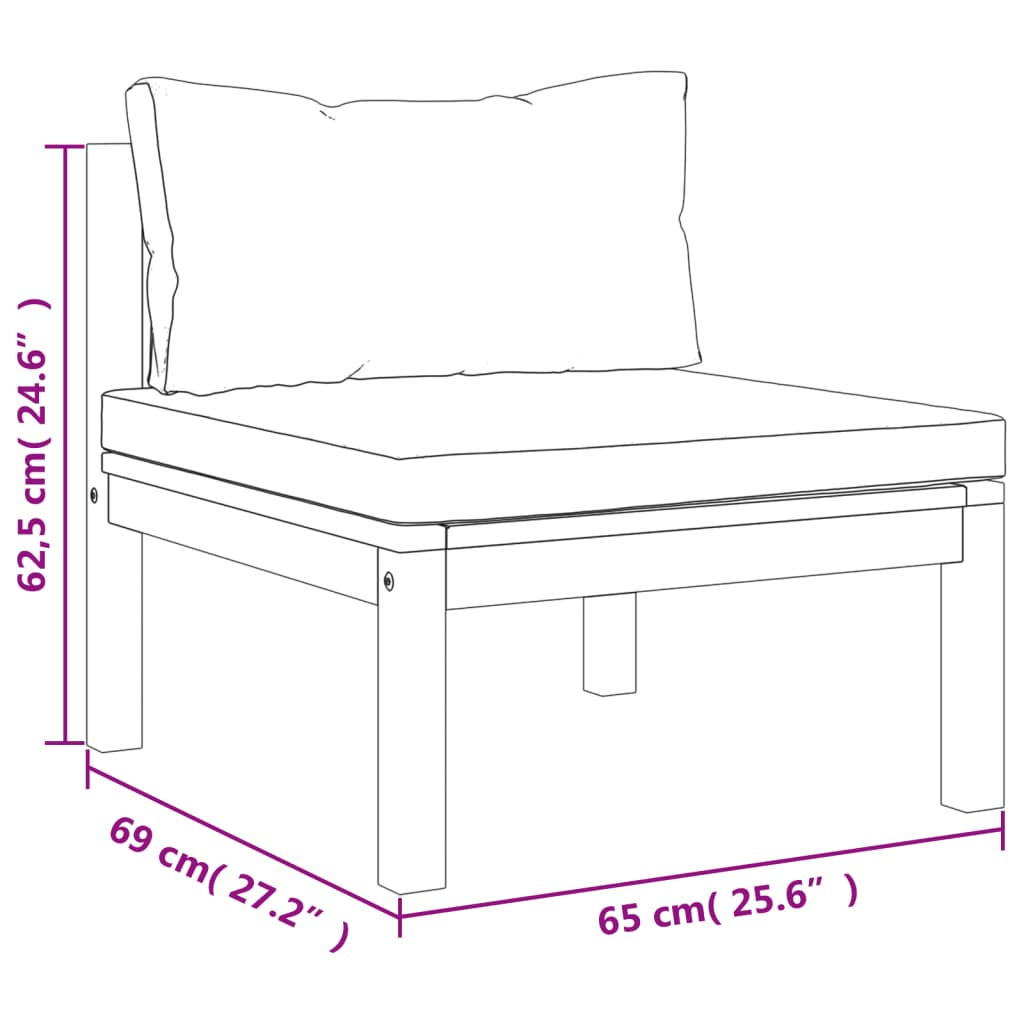 Mittelsofa mit cremeweißem Akazienkissen