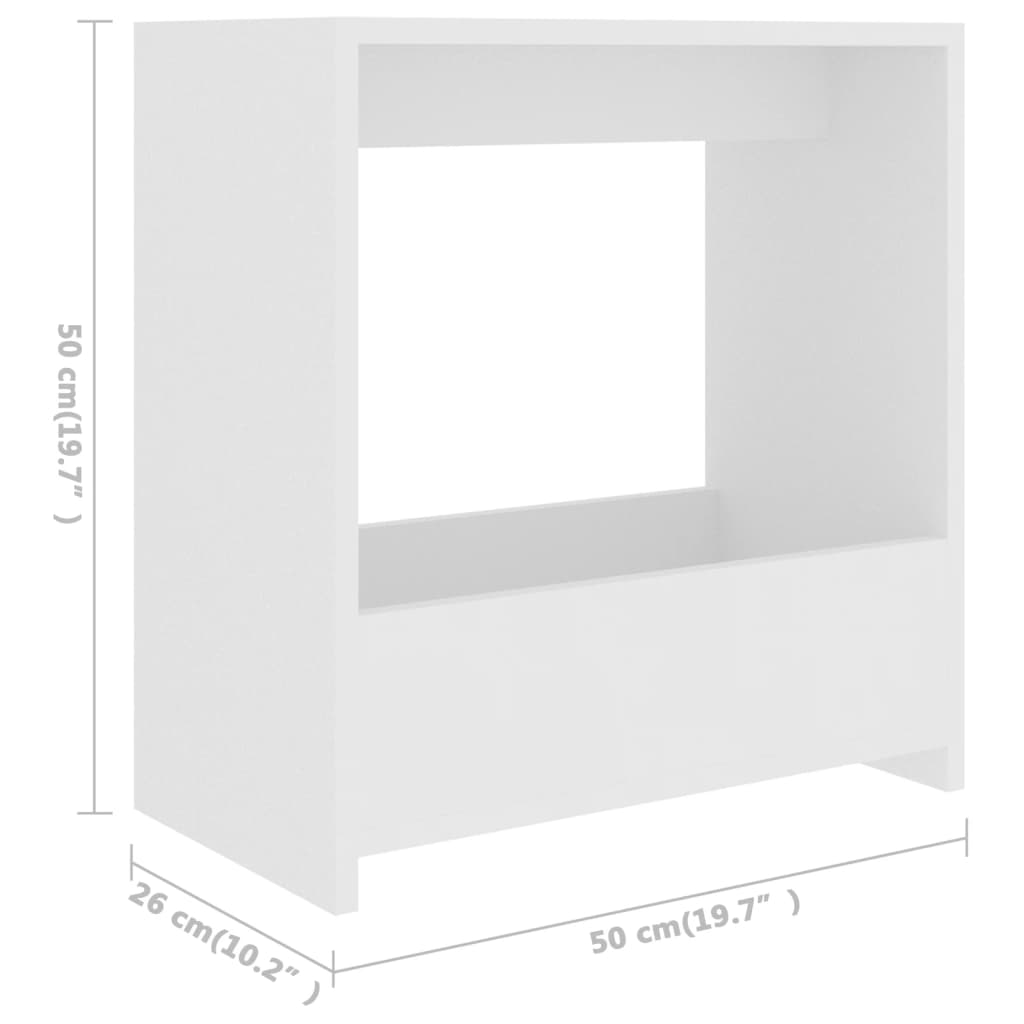 Table d'appoint blanc 50x26x50 cm bois d'ingénierie