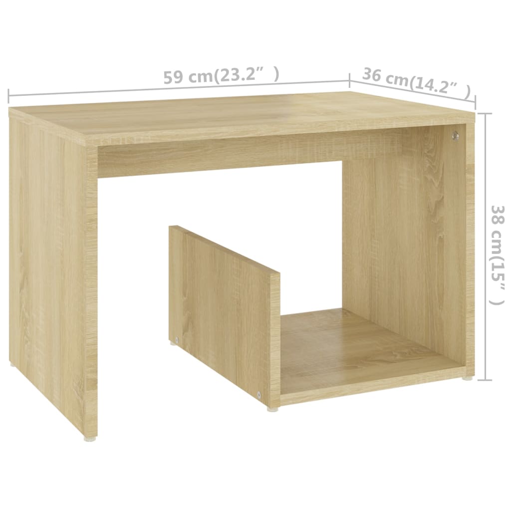 Table d'appoint chêne sonoma 59x36x38 cm bois d'ingénierie