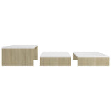 Ensemble de tables basses gigognes Blanc chêne 100x100x26,5 cm