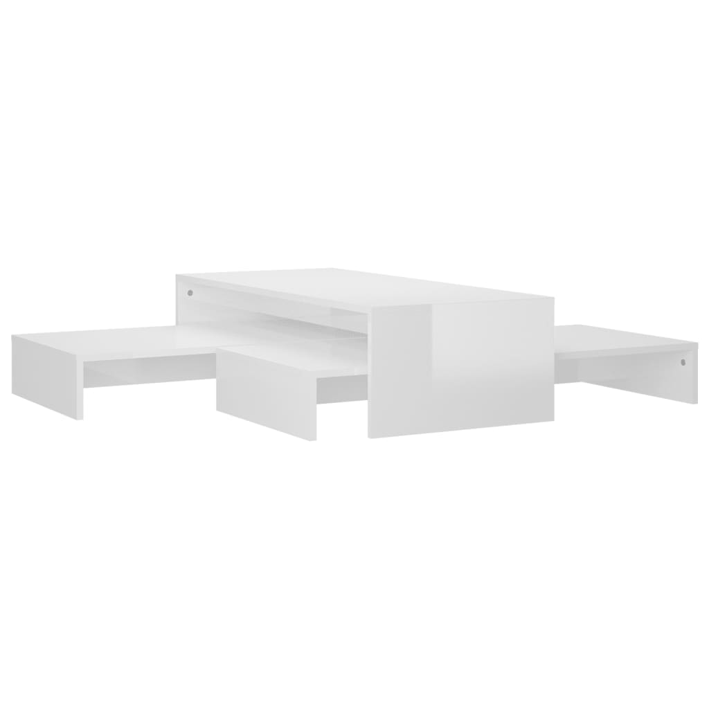 Ensemble de tables basses gigognes blanc brillant