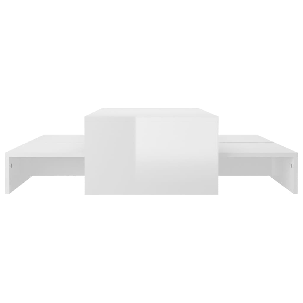 Ensemble de tables basses gigognes blanc brillant