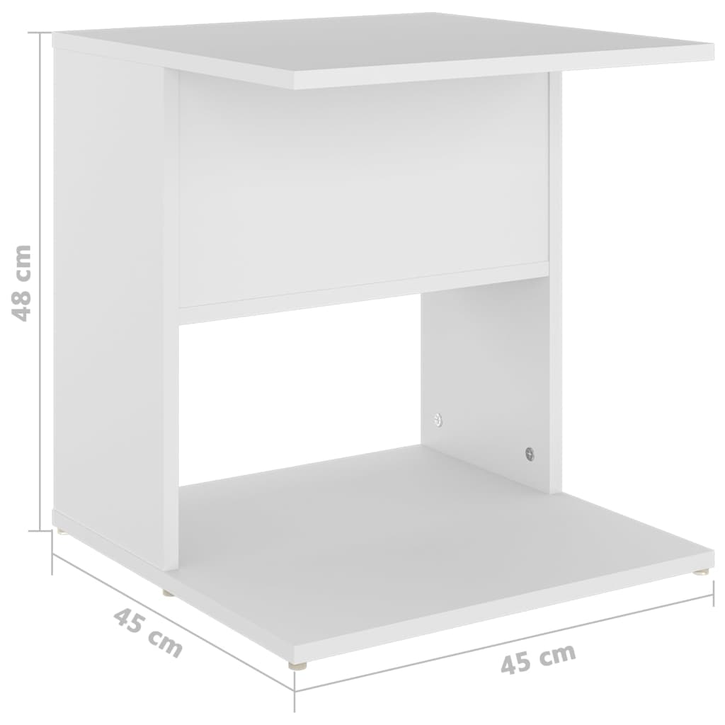 Table d'appoint blanc 45x45x48 cm bois d'ingénierie