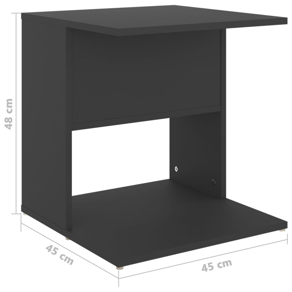 Table d'appoint gris 45x45x48 cm bois d'ingénierie