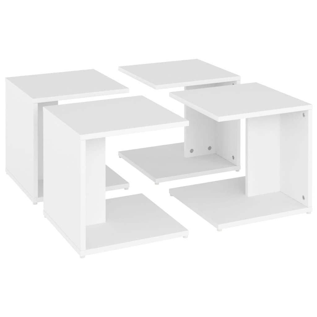 Tables basses 4 pcs blanc 33x33x33 cm bois d'ingénierie