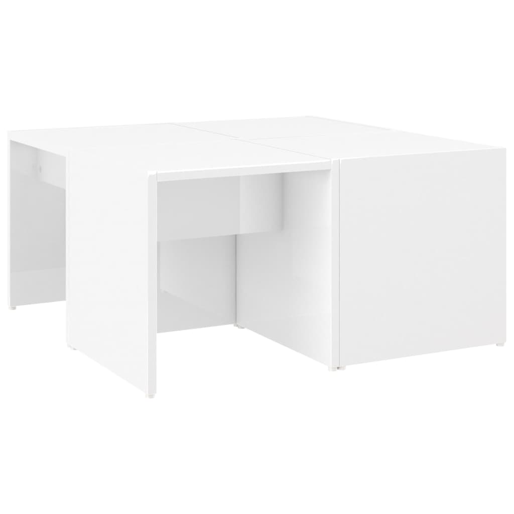 Tables basses 4 pcs blanc brillant 33x33x33cm bois d'ingénierie