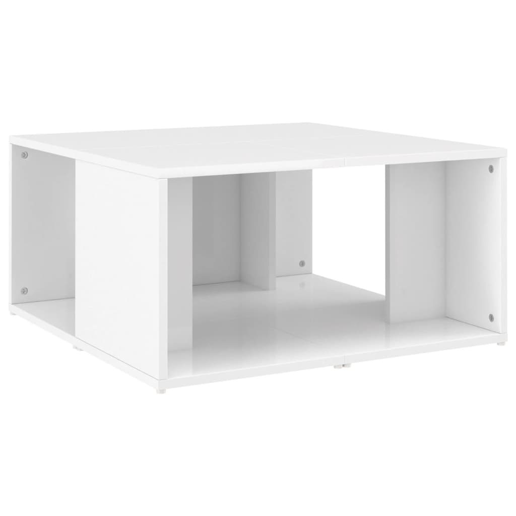 Tables basses 4 pcs blanc brillant 33x33x33cm bois d'ingénierie