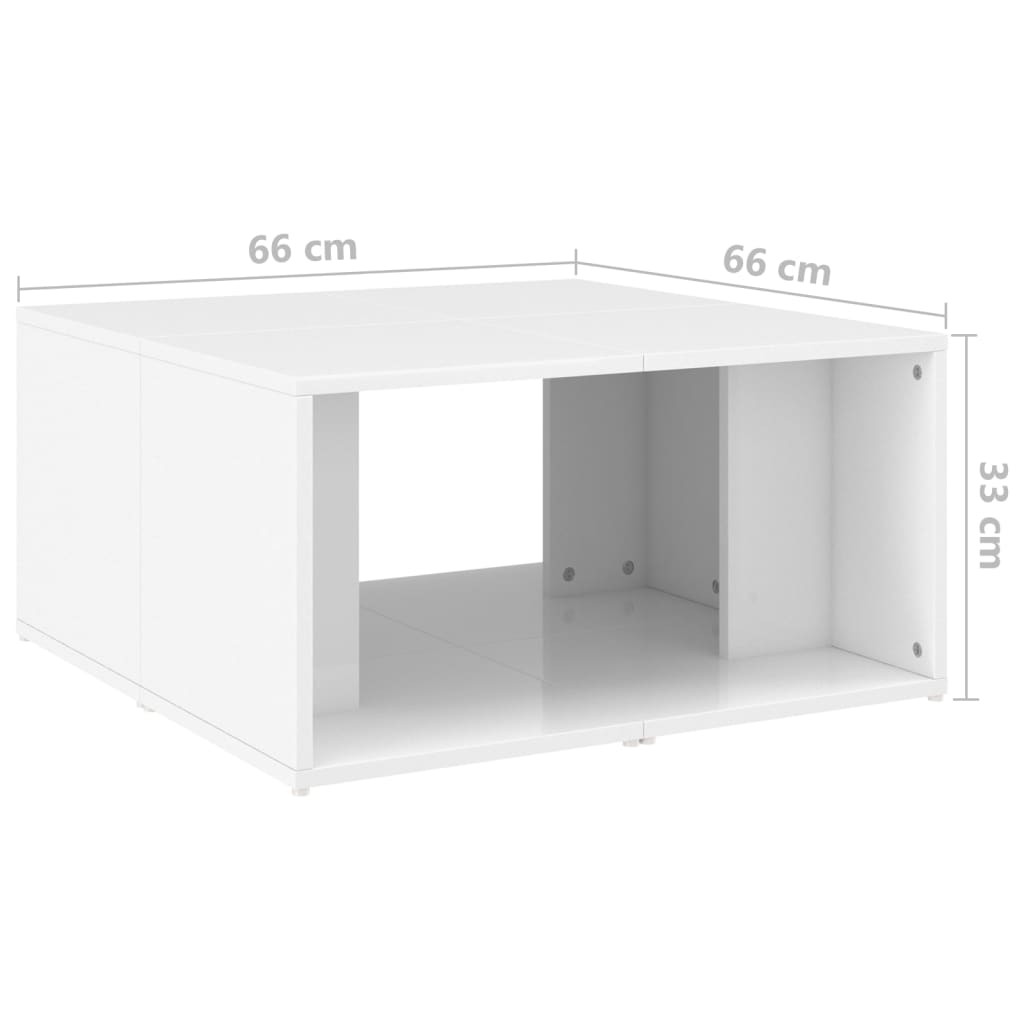 Tables basses 4 pcs blanc brillant 33x33x33cm bois d'ingénierie