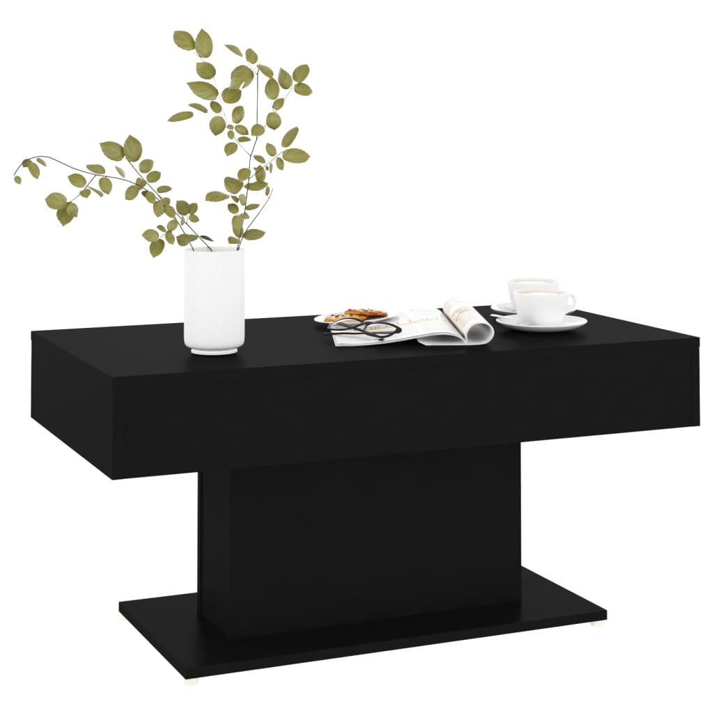 Table basse noir 96x50x45 cm bois d'ingénierie