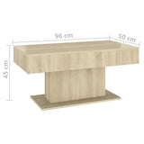 Table basse chêne sonoma 96x50x45 cm bois d'ingénierie