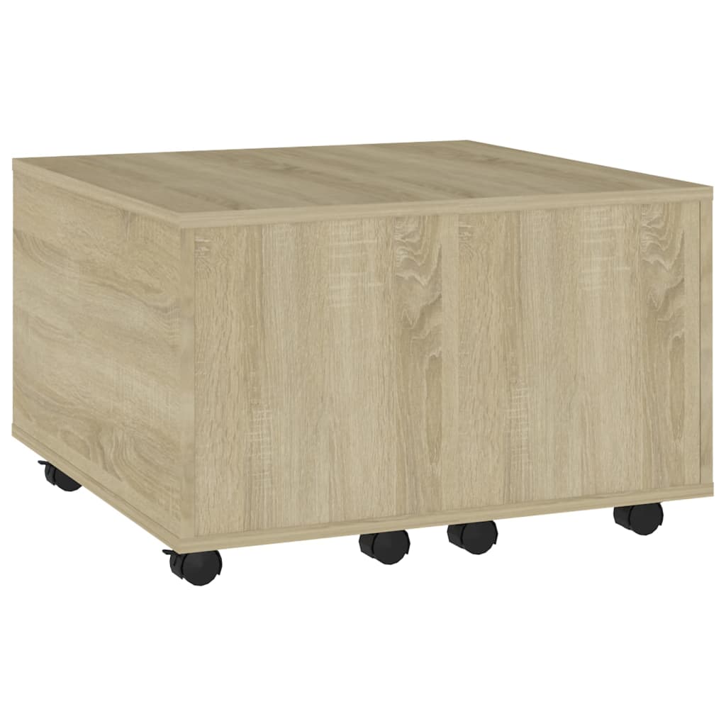 Table basse chêne sonoma 60x60x38 cm bois d'ingénierie