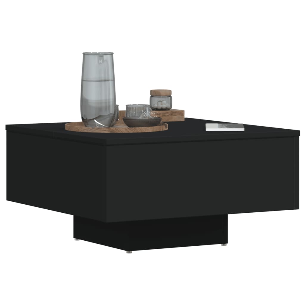 Table basse noir 60x60x31,5 cm bois d'ingénierie