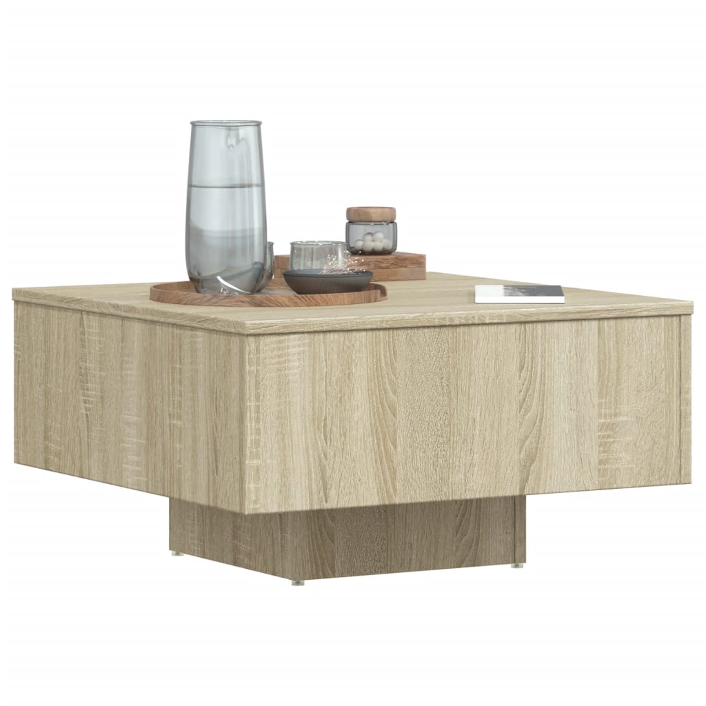 Table basse chêne sonoma 60x60x31,5 cm bois d'ingénierie