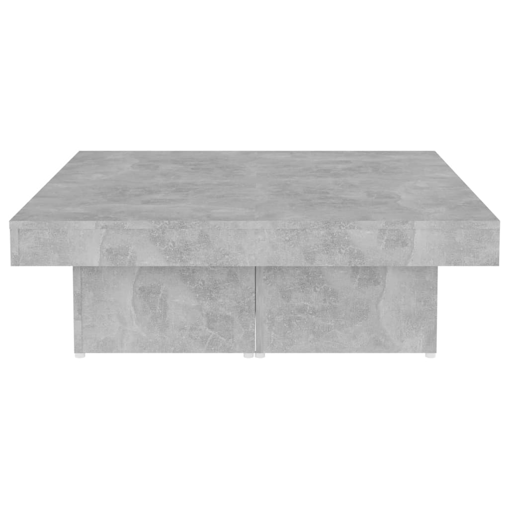 Table basse gris béton 90x90x28 cm bois d'ingénierie