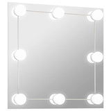 Miroir mural avec lampes LED Carré Verre