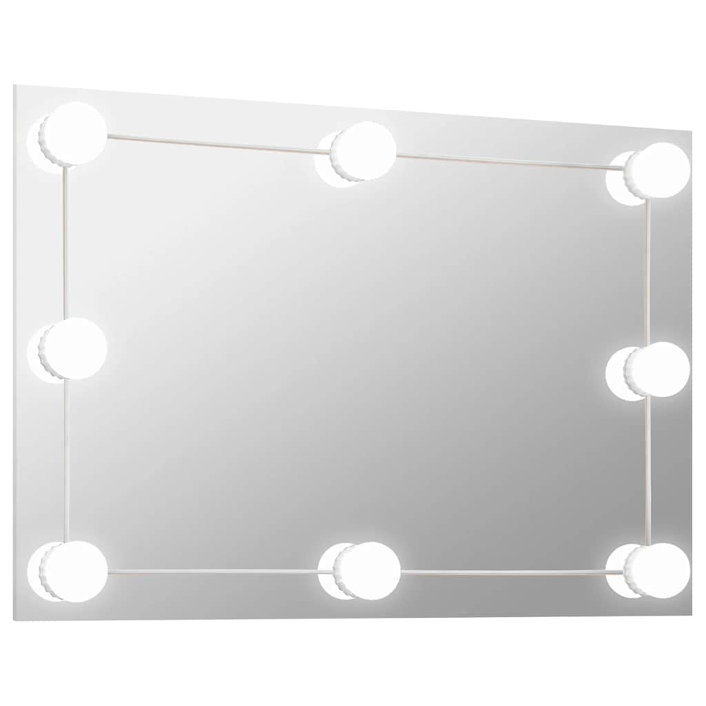 Miroir mural avec lampes LED Rectangulaire Verre