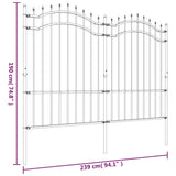 Clôture de jardin avec sommet de lance Noir 190 cm