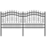 Garden fence with spear top Black 140 cm