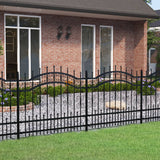 Garden fence with spear top Black 140 cm