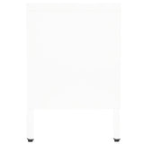 Meuble TV Blanc 90x30x44 cm Acier et verre