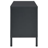 Meuble TV Anthracite 90x30x44 cm Acier et verre