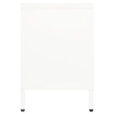 Meuble TV Blanc 105x35x52 cm Acier et verre