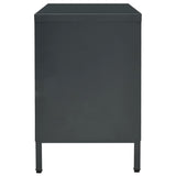 Meuble TV Anthracite 105x35x52 cm Acier et verre