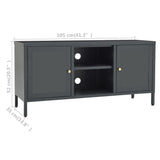 Meuble TV Anthracite 105x35x52 cm Acier et verre