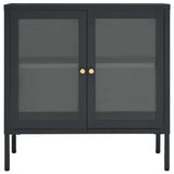 Buffet Anthracite 70x35x70 cm Acier et verre