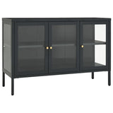 Buffet Anthracite 105x35x70 cm Acier et verre