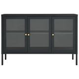 Buffet Anthracite 105x35x70 cm Acier et verre