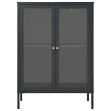 Buffet Anthracite 75x35x105 cm Acier et verre