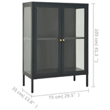 Buffet Anthracite 75x35x105 cm Acier et verre