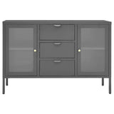 Anthracite sideboard 105x35x70 cm Steel and tempered glass