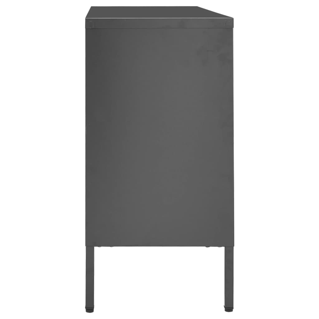 Anthracite sideboard 105x35x70 cm Steel and tempered glass