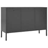 Buffet Anthracite 105x35x70 cm Acier et verre trempé