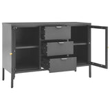 Anthracite sideboard 105x35x70 cm Steel and tempered glass