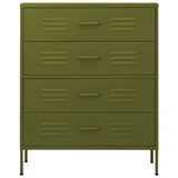 Commode Vert olive 80x35x101,5 cm Acier