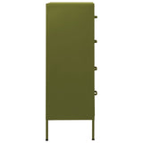 Commode Vert olive 80x35x101,5 cm Acier