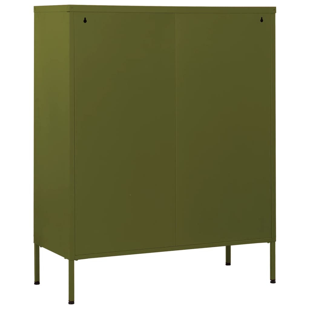 Commode Vert olive 80x35x101,5 cm Acier