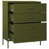 Commode Vert olive 80x35x101,5 cm Acier