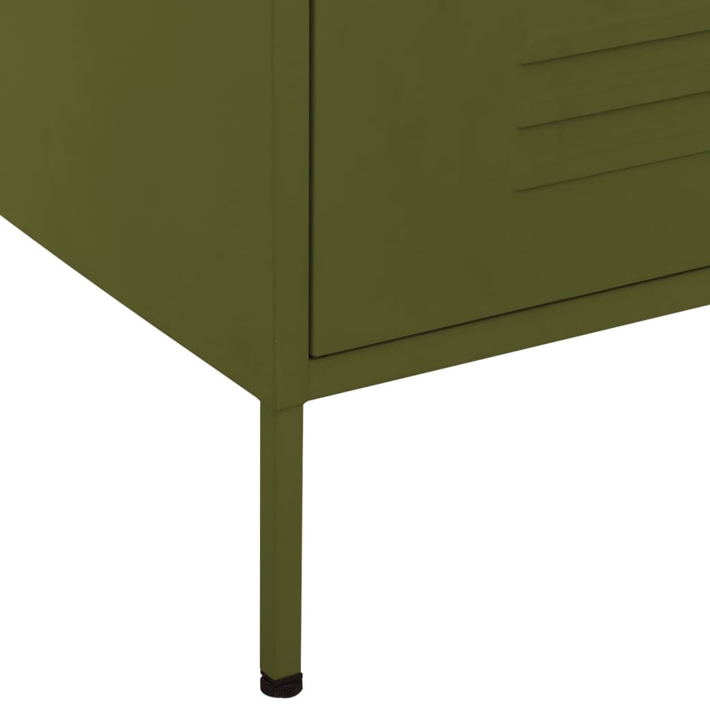 Commode Vert olive 80x35x101,5 cm Acier