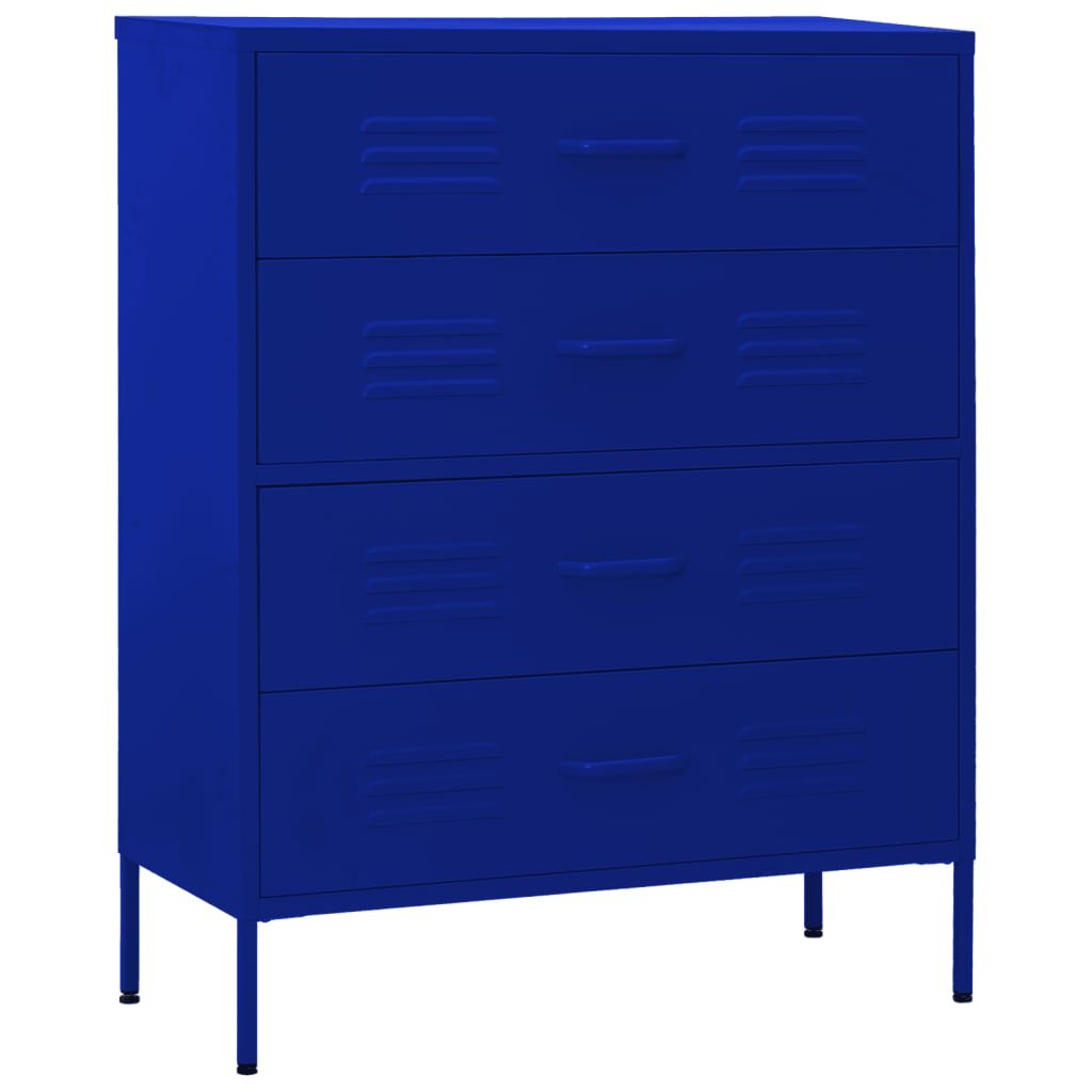 Commode Bleu marine 80x35x101,5 cm Acier