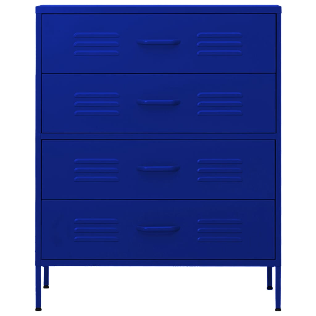 Commode Bleu marine 80x35x101,5 cm Acier