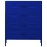 Commode Bleu marine 80x35x101,5 cm Acier