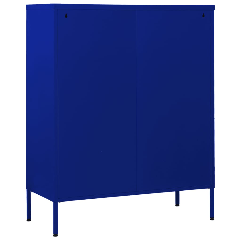 Commode Bleu marine 80x35x101,5 cm Acier