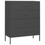 Commode Anthracite 80x35x101,5 cm Acier