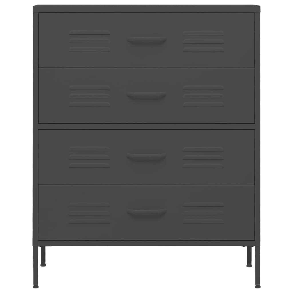 Commode Anthracite 80x35x101,5 cm Acier