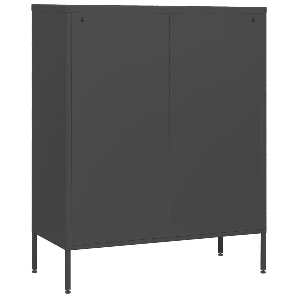 Commode Anthracite 80x35x101,5 cm Acier