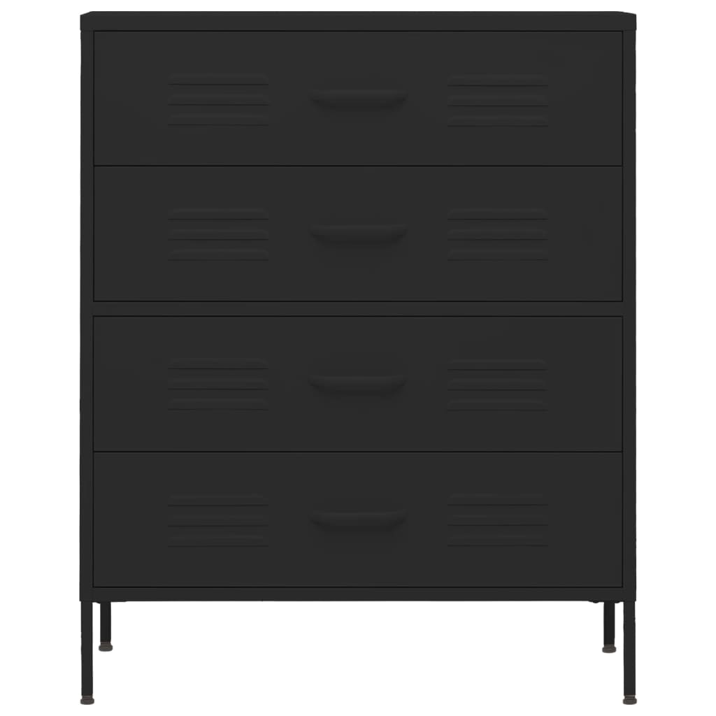 Commode Noir 80x35x101,5 cm Acier